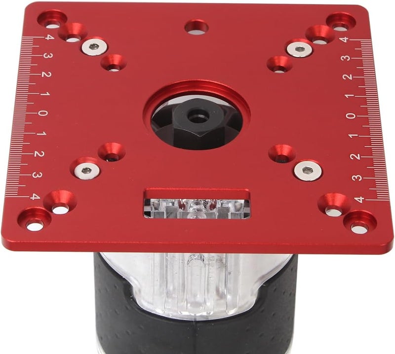 KETIPED Aluminium Router Table Insert Plate,Mini Square Woodworking Benches Router Flip Plate,Multifunctional Trimming Engraving Table,055Red - Image 5